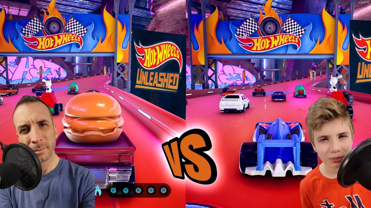 HOT WHEELS UNLEASHED - Buns of Steel vs Winning Formula - Split Screen Gameplay