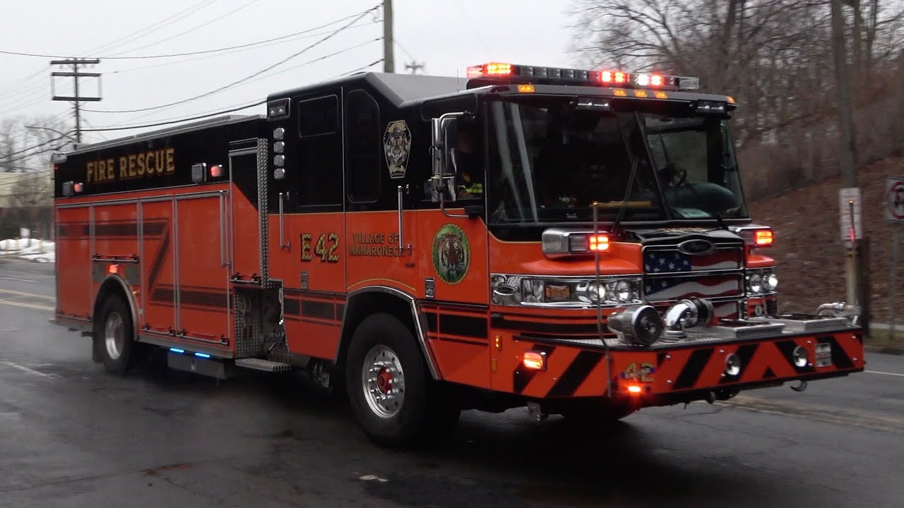 Village of Mamaroneck FD Engine 42, Engine 41, Car 2242, & Utility 9 Responding