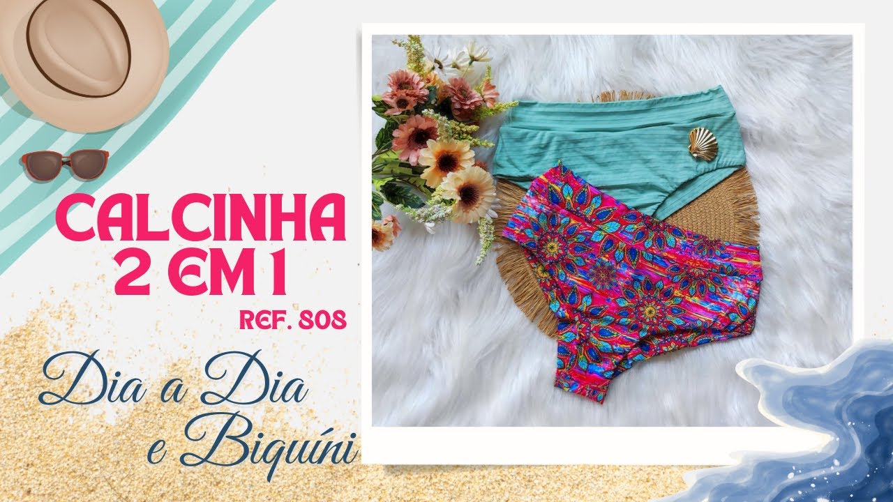 Como Fazer Calcinha Biqu&iacute;ni e Normal com o Mesmo Molde F&aacute;cil e R&aacute;pido - Ref. 808