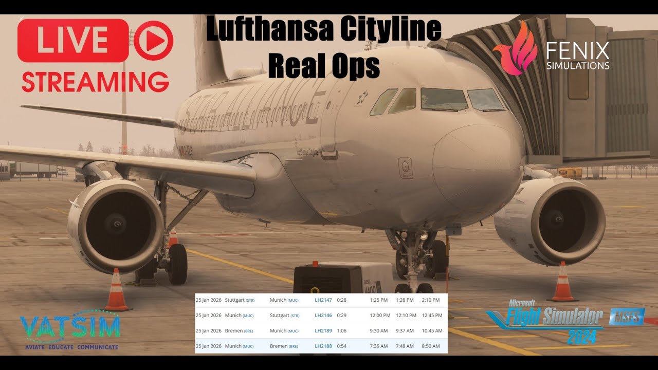 FS24 | Lufti Babybus Real Ops | Munich MUC ✈ BRE Bremen ✈ MUC Munich | FENIX A319 | VATSIM