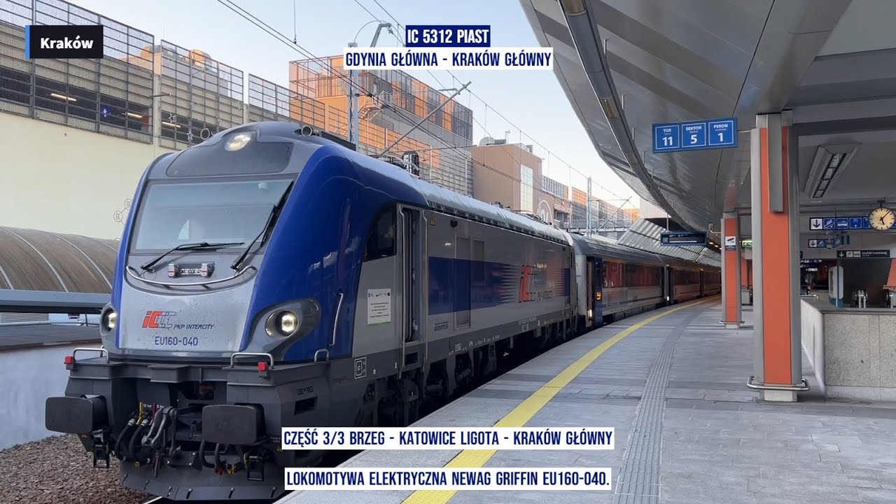 InterCity IC5312 PIAST Gdynia Główna - Kraków Główny Część 3 Brzeg - Katowice Ligota - Kraków Główny