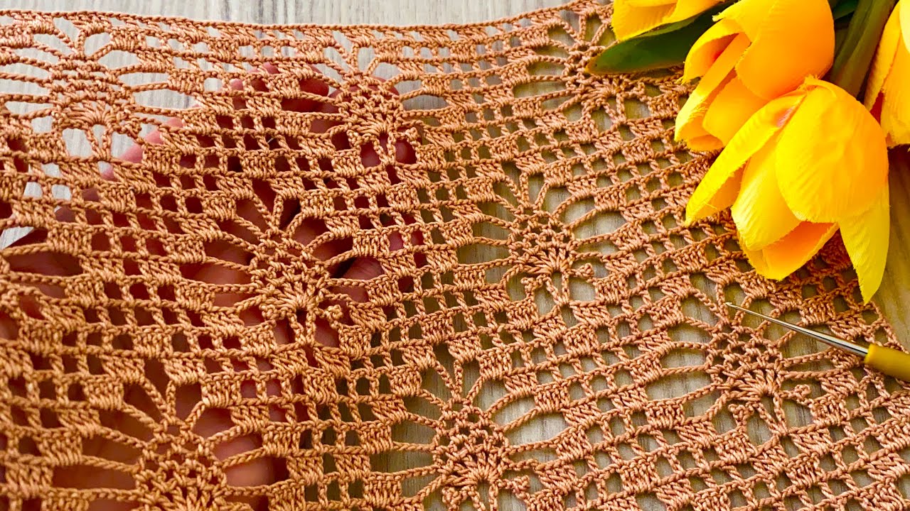 Wow Perfect❗️Crochet Diamond and Pineapple Pattern Blouse, Tunic Model