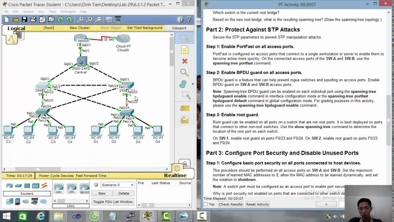 [CCNA Security] 6.3.1.2 Packet Tracer - Layer 2 Security