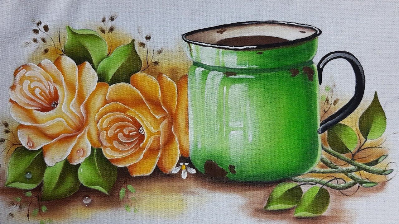 como pintar caneca Verde #pinturaemtecido