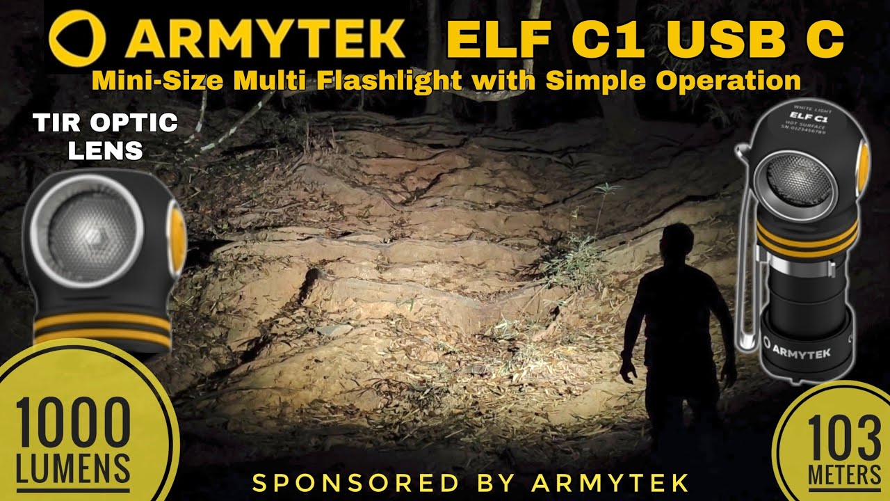 Armytek ELF C1 USB C (белый свет) &mdash; мощный мини-налобный фонарь с простым управлением.