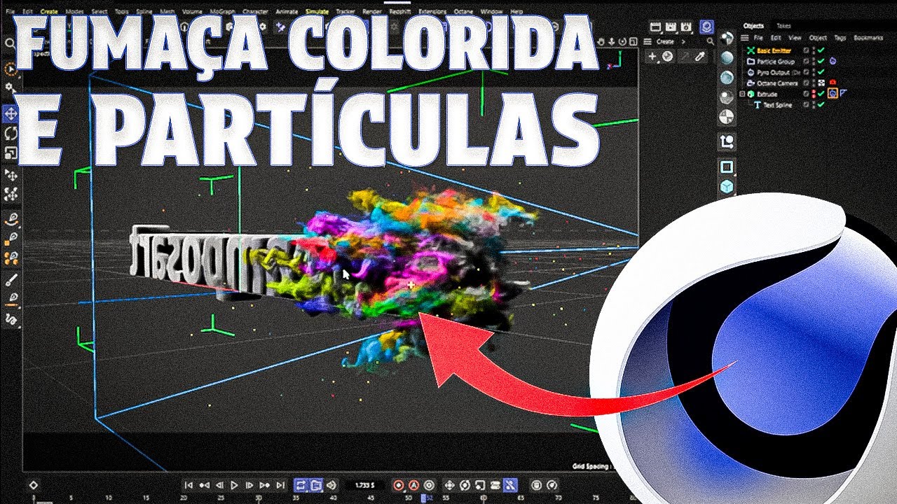 MOVER e COLORIR fumaça usando PARTICULAS no cinema 4D