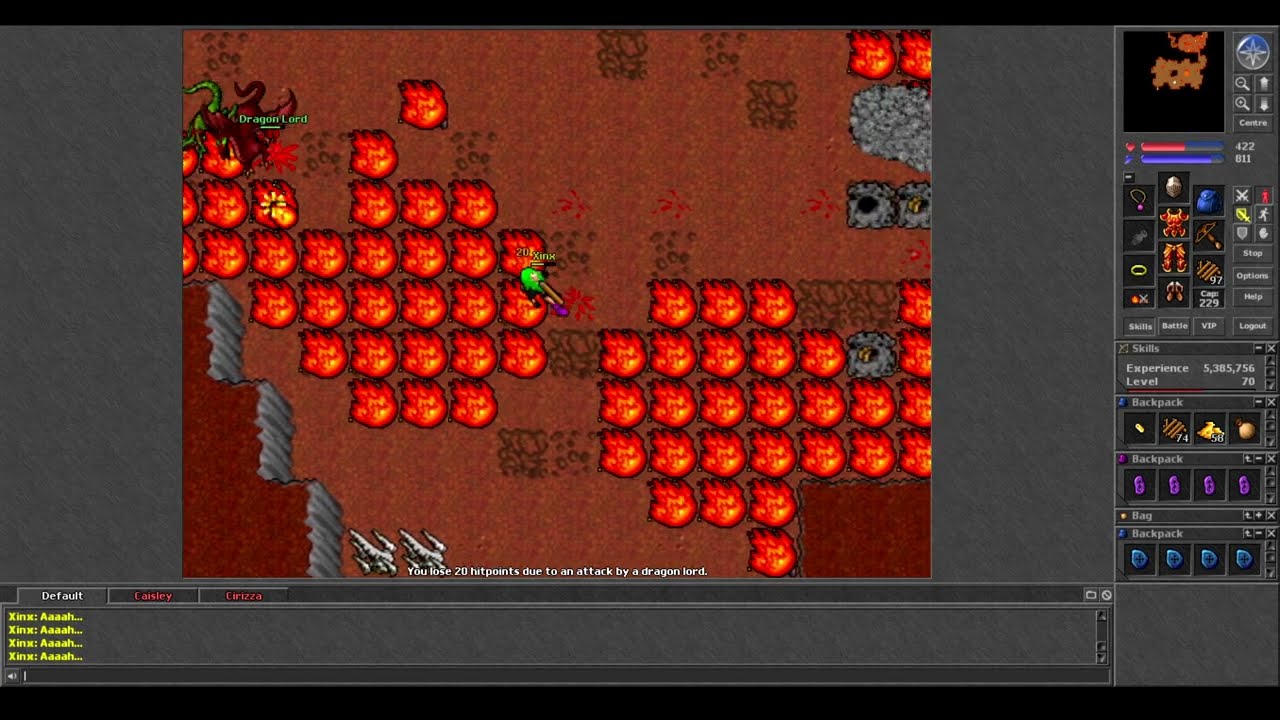 Old Tibia - RP 70 hunting in Deeper Fibula - Xinx (7.4 2005 Pacera)