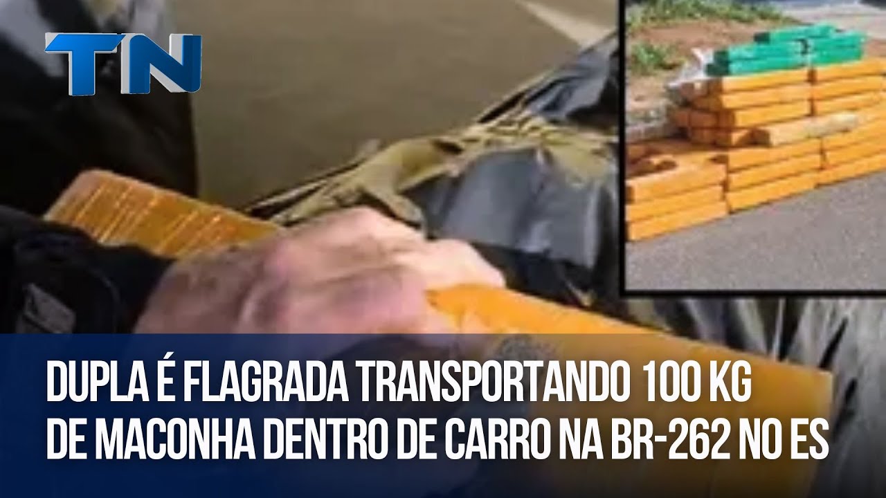 Dupla é flagrada transportando 100 kg de maconha dentro de carro na BR-262 no ES