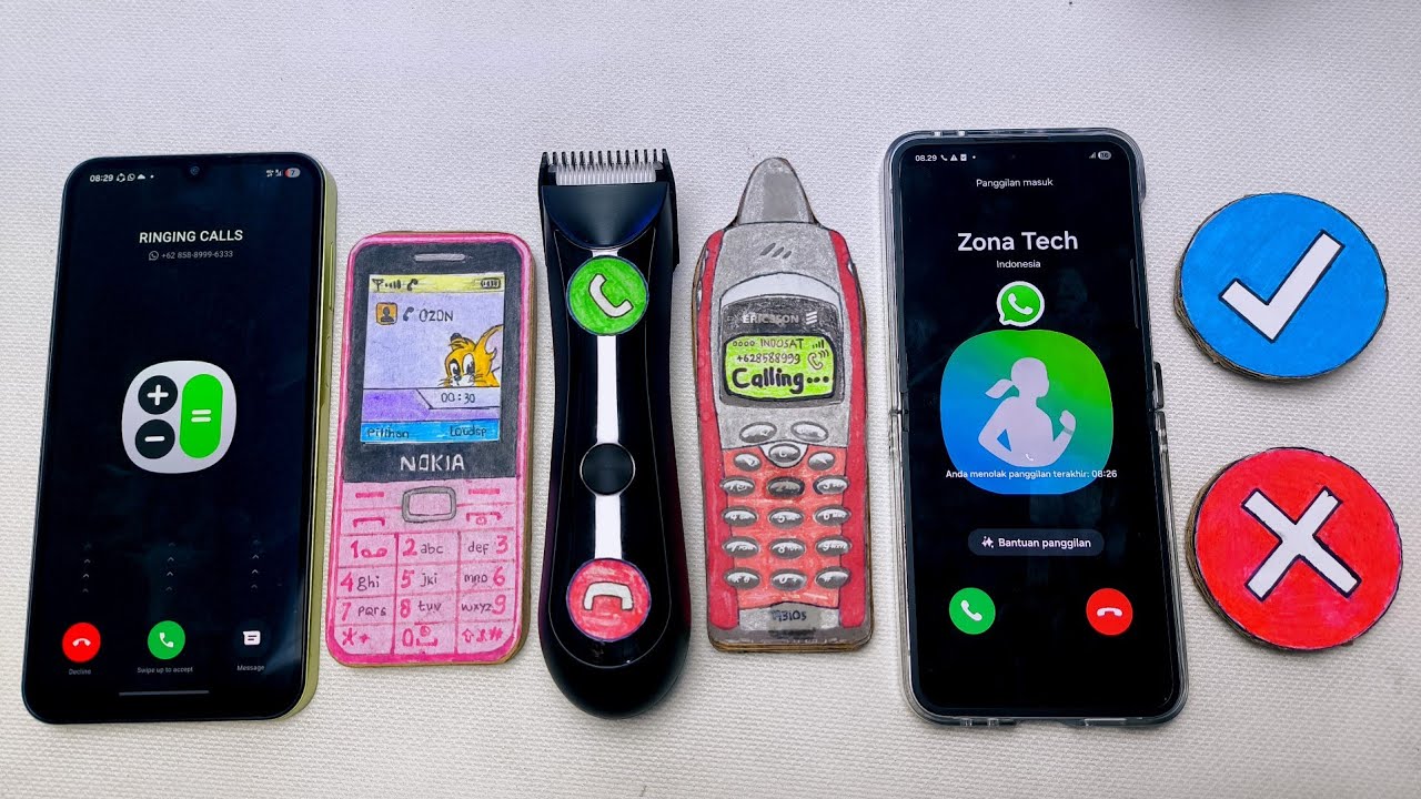 Galaxy a15 vs Nokia vs Hair Clipper vs Ericsson vs Galaxy flip vs Only Button incoming call