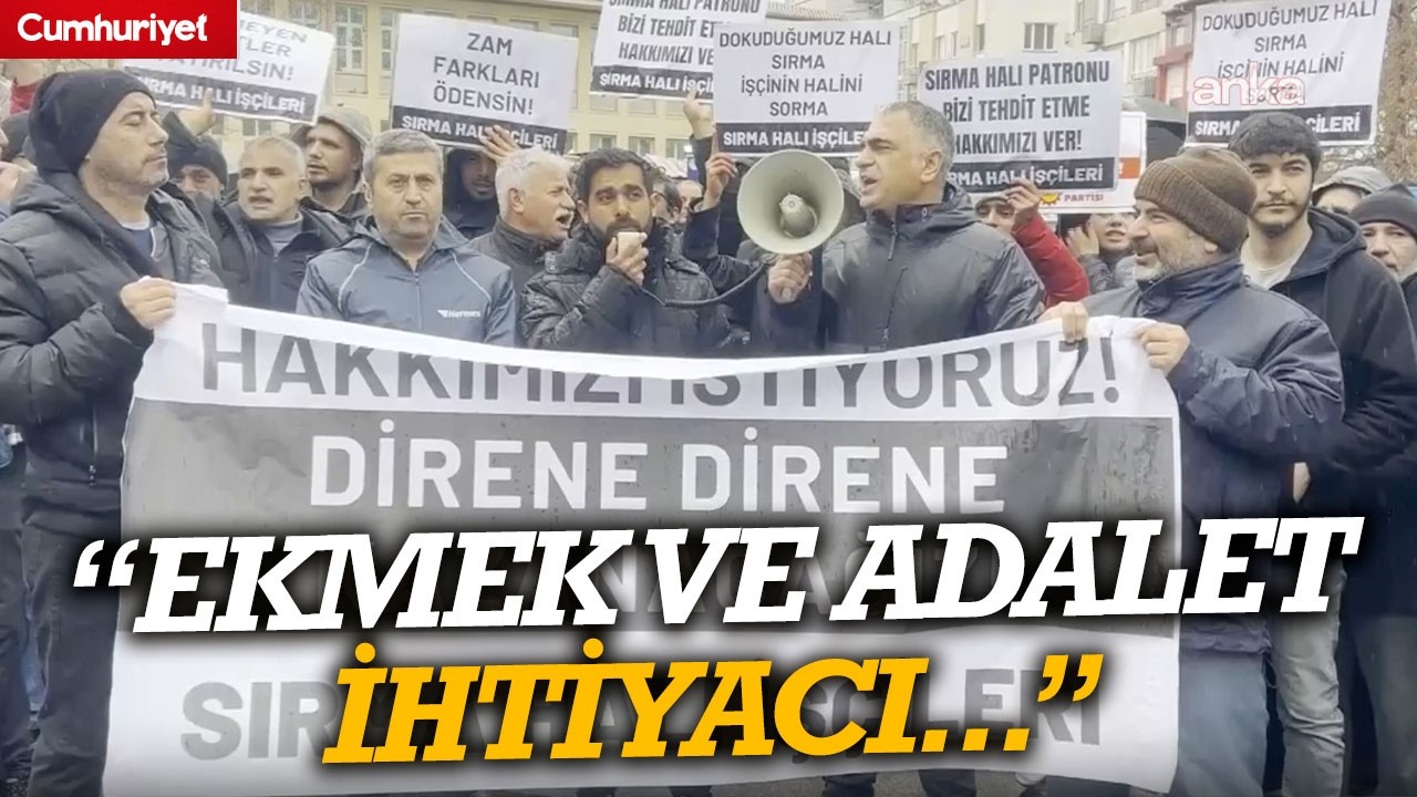 Gaziantep'teki halı fabrikası işçilerinden protesto: Zam farkları ve maaşlarımız ödenmeli