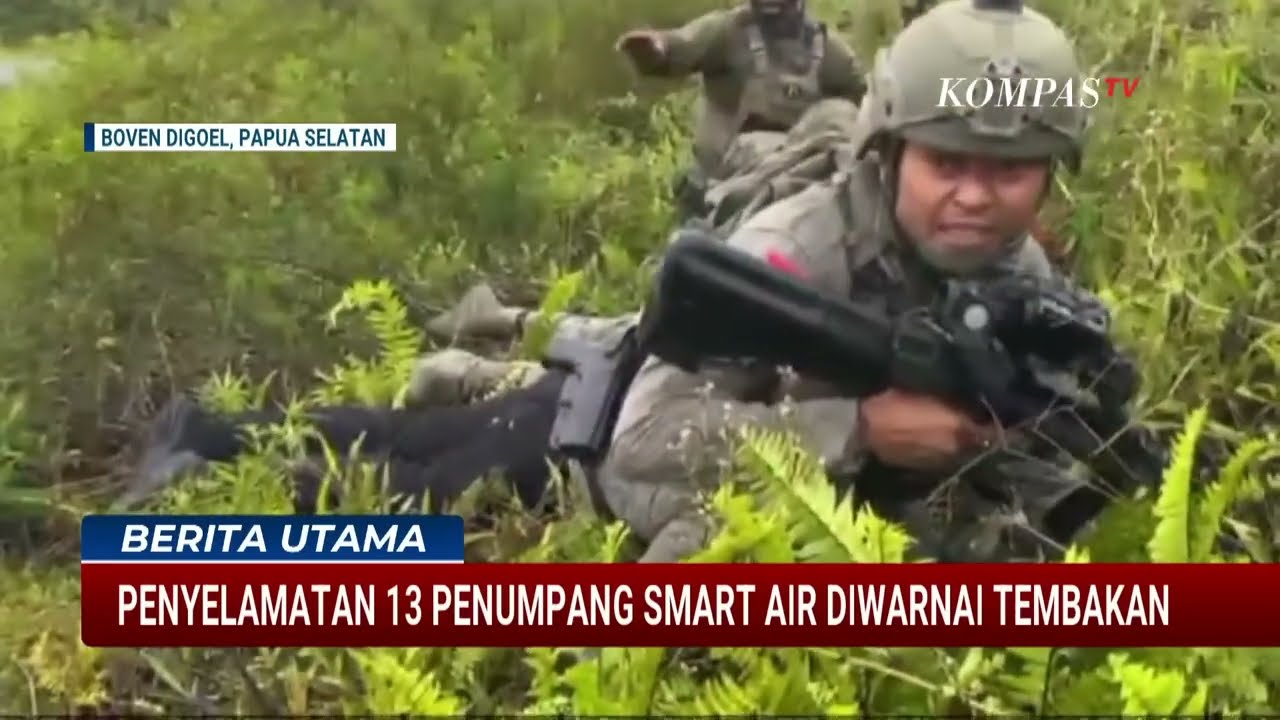 Rentetan Tembakan KKB dan Satgas Damai Cartenz Warnai Evakuasi Penumpang Smart Air