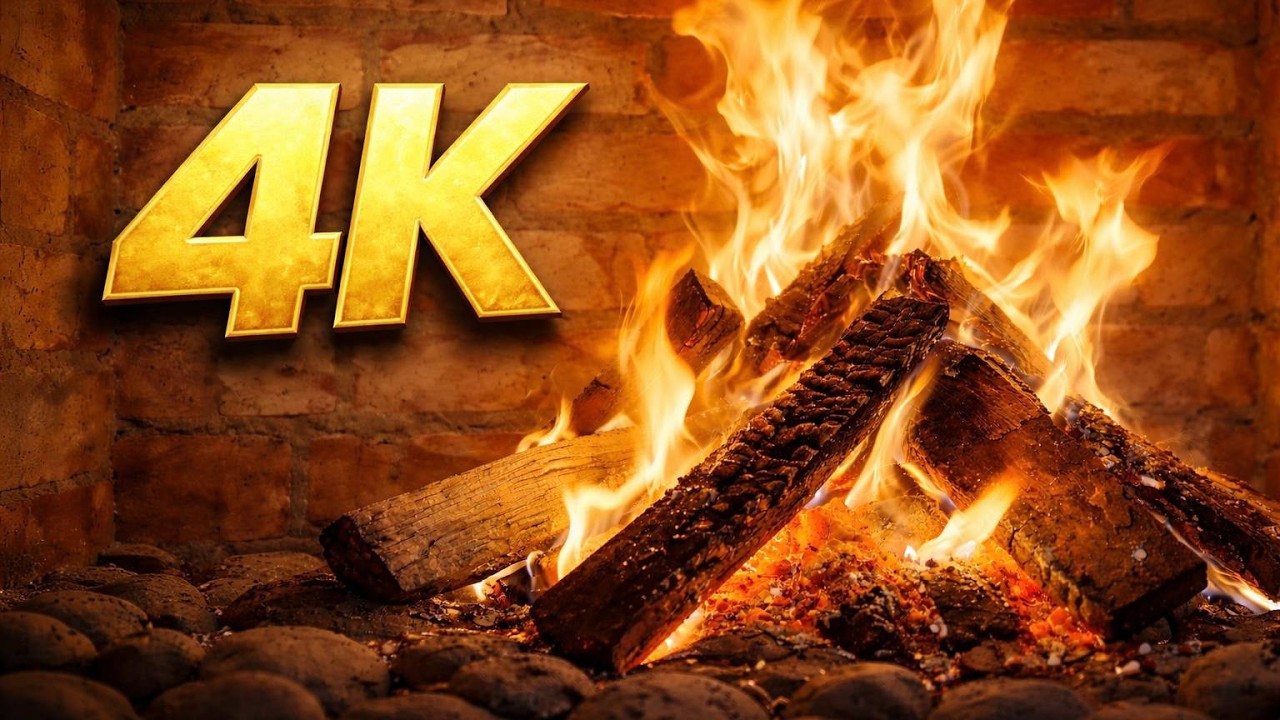 4K Cozy Fireplace Ambience | Crackling Fire Sounds for Deep Sleep | No Talking