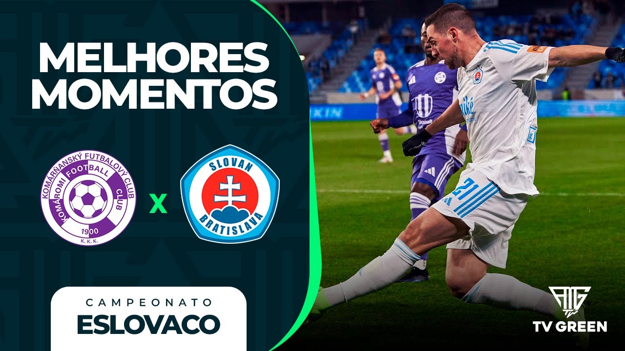 KFC KOMARNO X SLOVAN BRATISLAVA - CAMPEONATO ESLOVACO - MELHORES MOMENTOS - TV GREEN