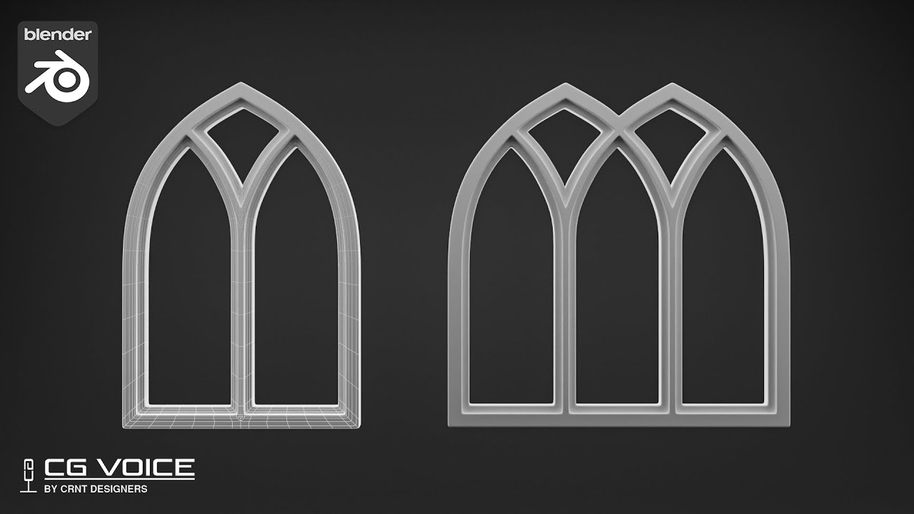 how to model this Gothic Window design in blender _  blender modeling
