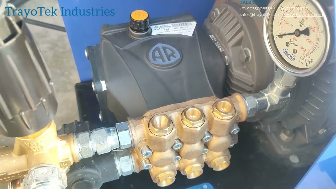 High-Pressure Industrial Pressure Washer System Annovi Reverberi TrayoTek Industries AR Pump 150 Bar