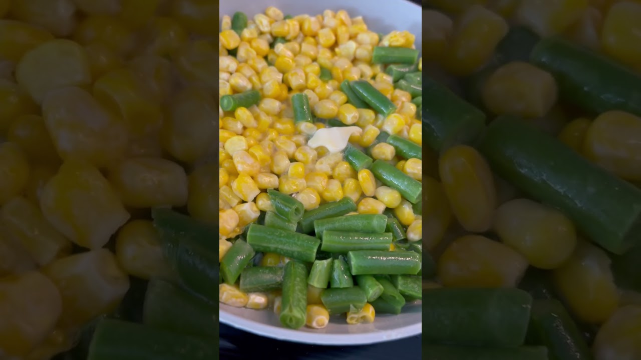 Corn and green beans side dish for fish or meat. Healthy and tasty! #TRhealthytasty