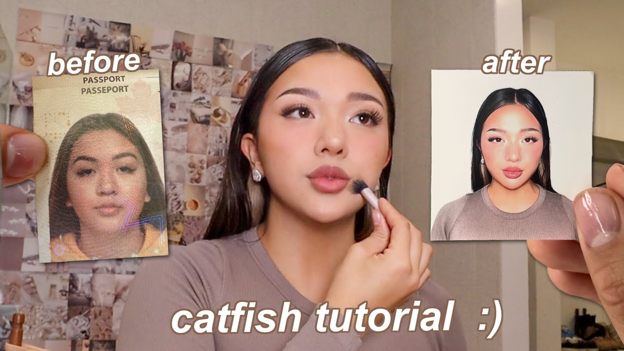 a makeup tutorial on how i am the ULTIMATE catfish 🤪 GRWM for passport photos | vlogmas day 13