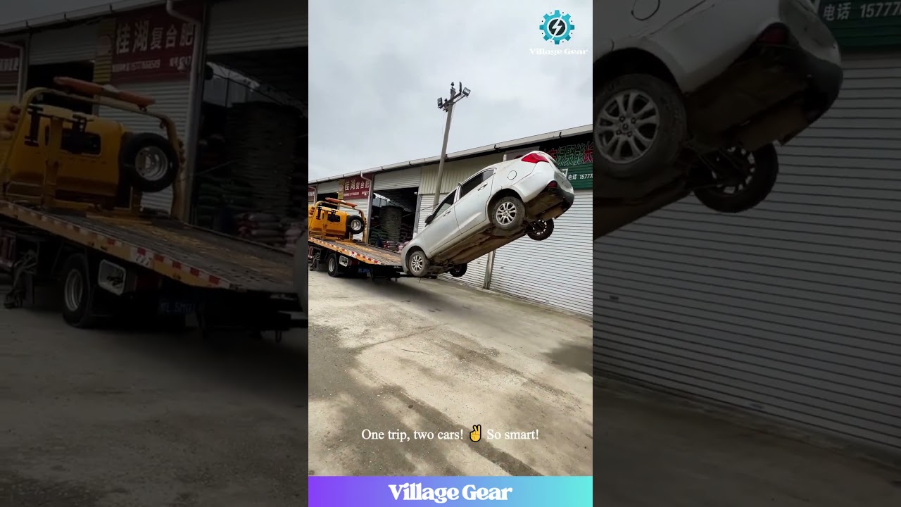 This Tow Driver Plays Car TETRIS for a Living! 😂 Stacking Cars! #towlife #funny #genius #lifehack