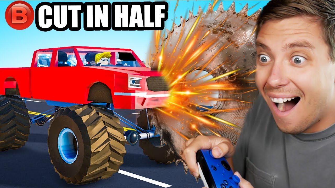 Разрезание машин пополам в Roblox