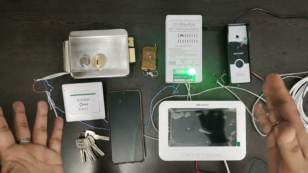 Secureye Electronic Lock & Hikvision VDP with Navkar Systems WiFi Power Supply & 3 Remotes Full Demo