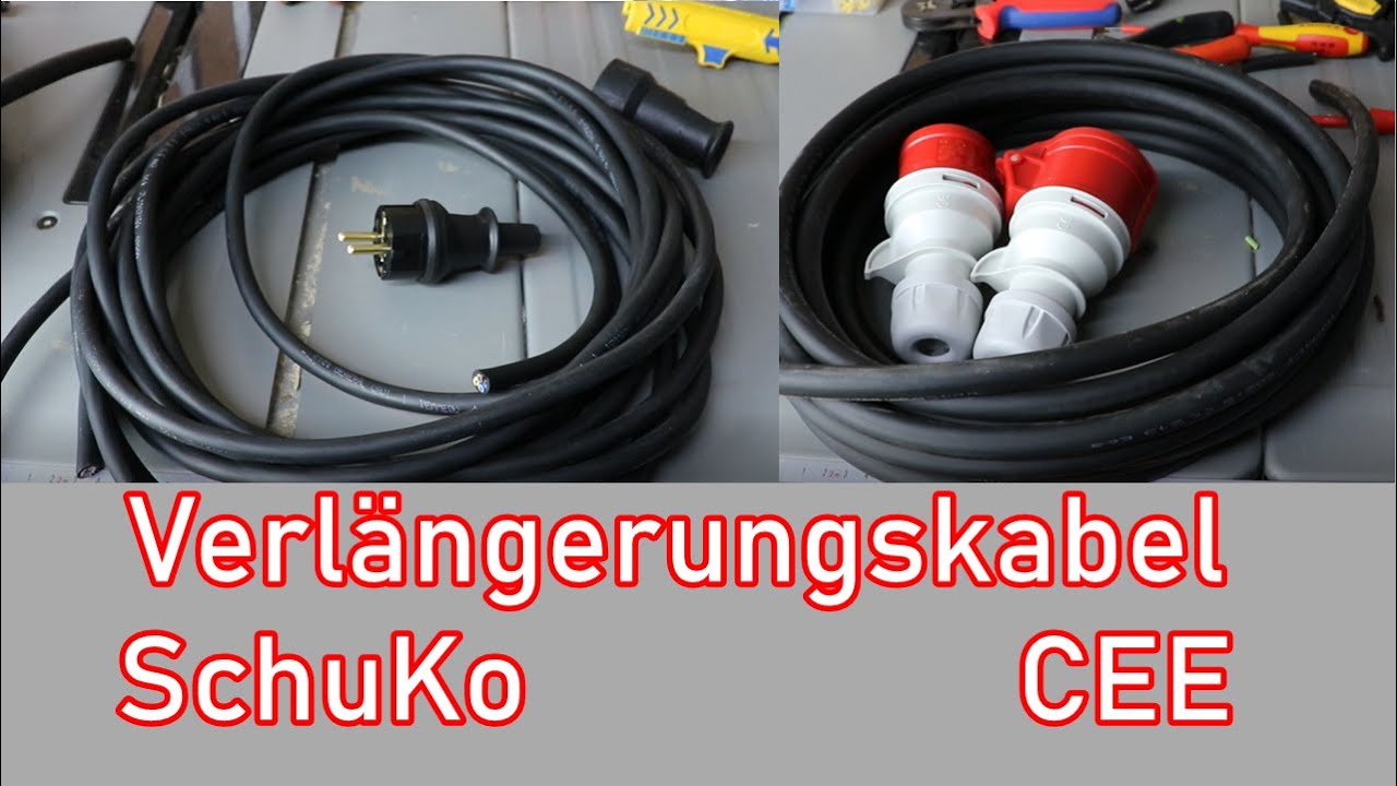 Verlängerungskabel konfektionieren - Schutzkontakt / CEE