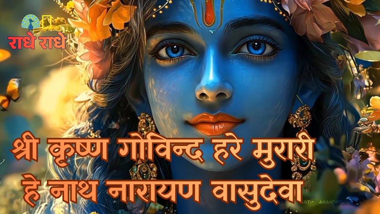 श्री कृष्ण गोविन्द हरे मुरारी || हे नाथ नारायण वासुदेवा || 🦚🙏🏻🪈 Krishna Mantra by Kavita Mathur