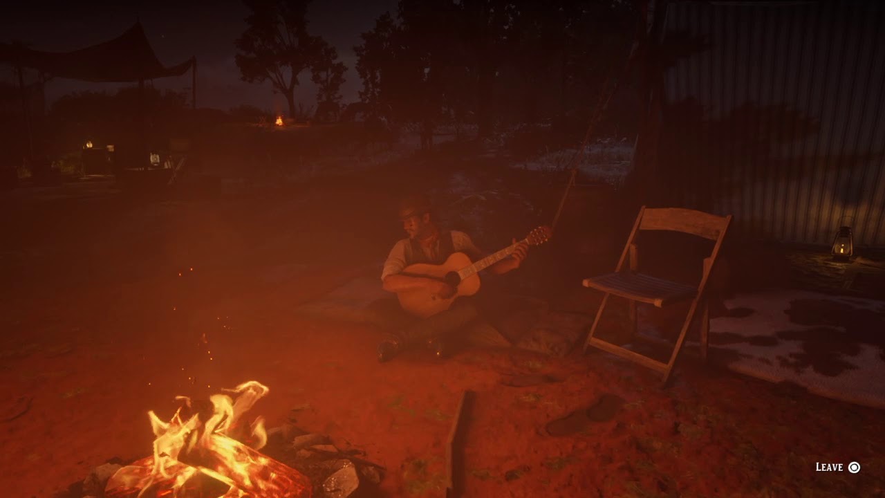 RDR2 - Javier singing at camp (