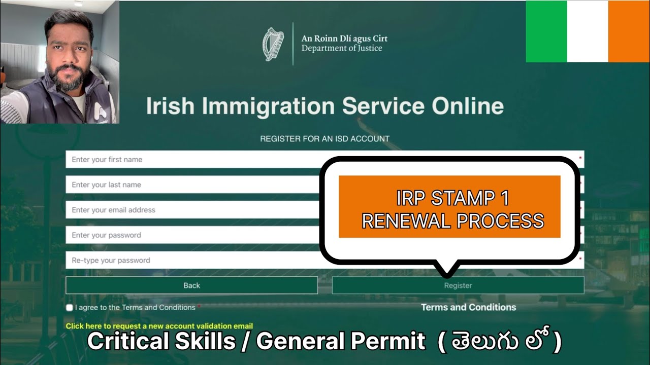How to renew IRP Stamp 1 Critical skills /general permit visa #eurovlogs #teluguvideos #ireland #eu