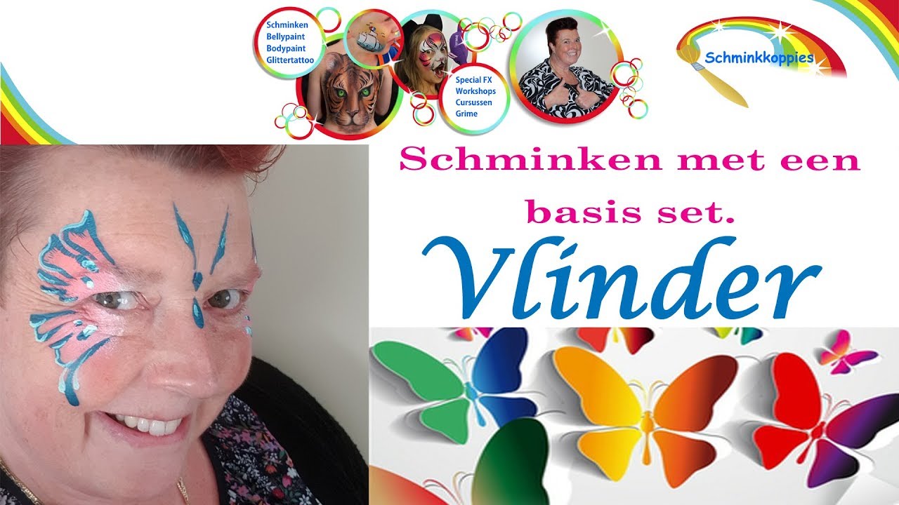 Simpele vlinder met alleen een basis pakket schmink.