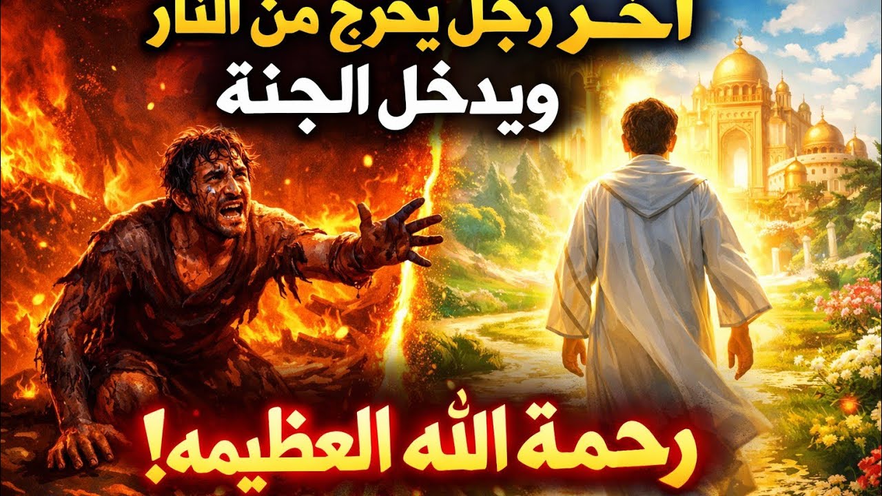 قصة الرجل الذي أضحك الله.  آخر رجل يخرج من النار ويدخل الجنة | أعجب قصة عن رحمة الله يوم القيامة