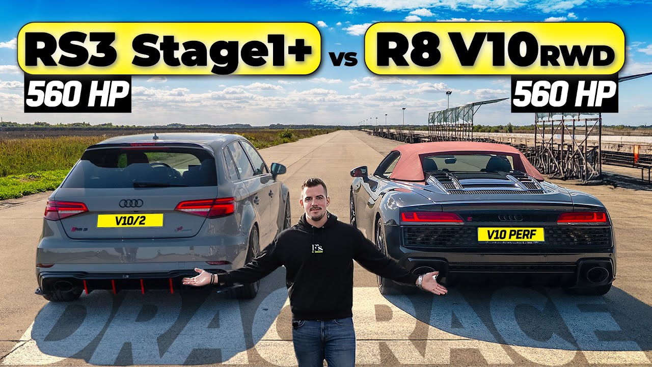 TUNINGOLT RS3 (STAGE 1+ 560 LE) vs R8 V10 PERFORMANCE - Gyorsulási verseny!