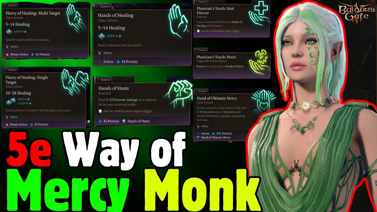 5e Way of MERCY MONK Build in Baldur's Gate 3