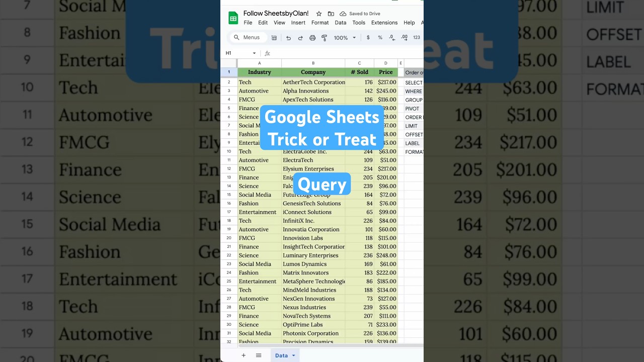 The Query formula will change the way you look at spreadsheets #googlesheets #query #spreadsheettips