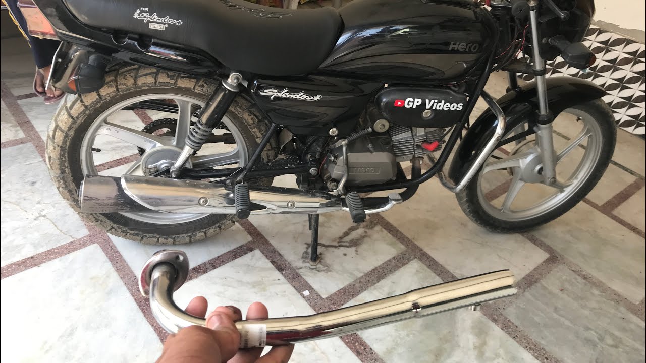 Splendor exhaust sound 🔥 bend pipe ⚠️ short silencer 🐉