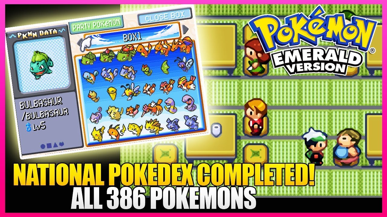 Pokemon Emerald - National Pokedex Completed All 386 Pokemons