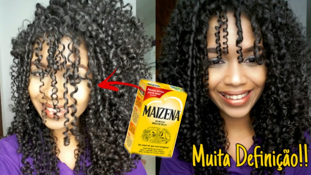 CACHOS DEFINIDOS COM HIDRATAÇÃO DE MAIZENA
