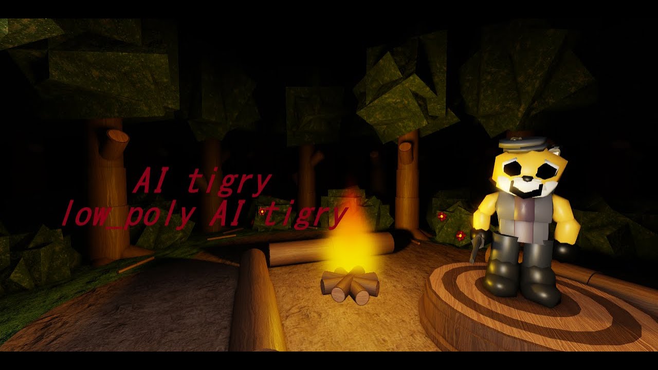 piggy rush gameplay du skin low-poly AI tigry sur AI tigry