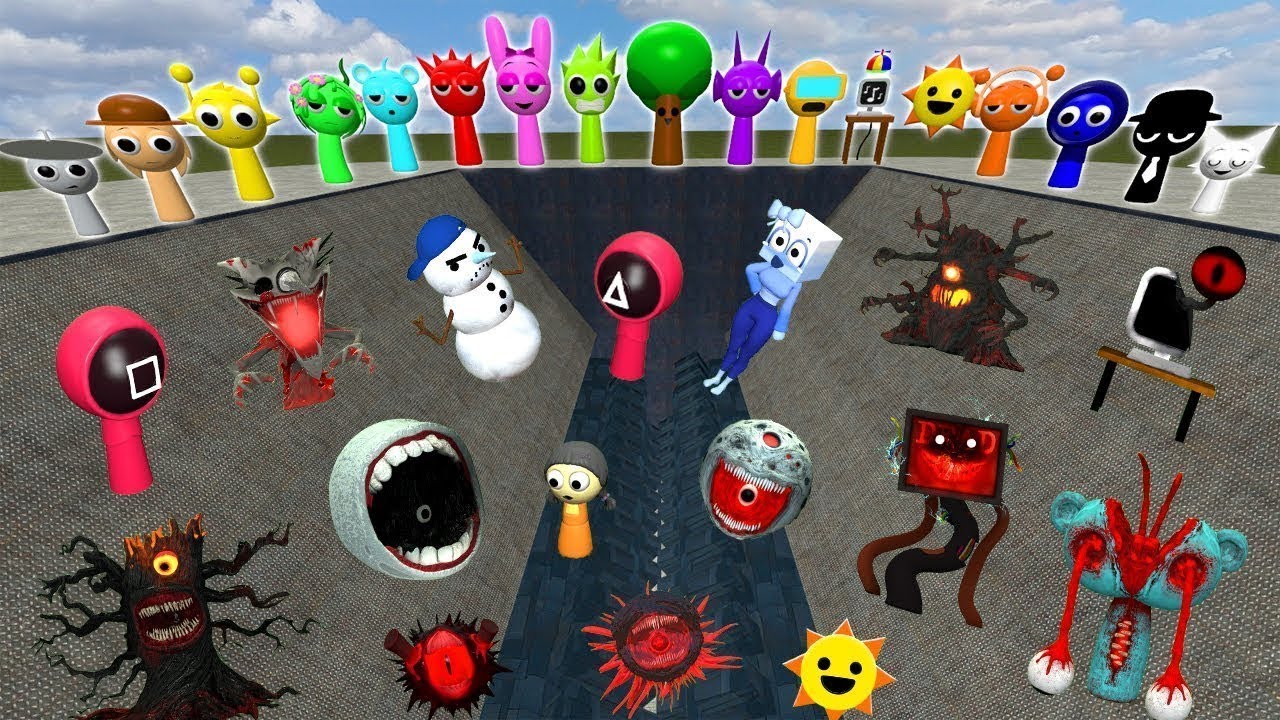 DESTROY ALL EVOLUTION SPRUNKI INCREDIBOX FAMILY SONG SPARTAN KICKING in SHREDDER Garry's Mod