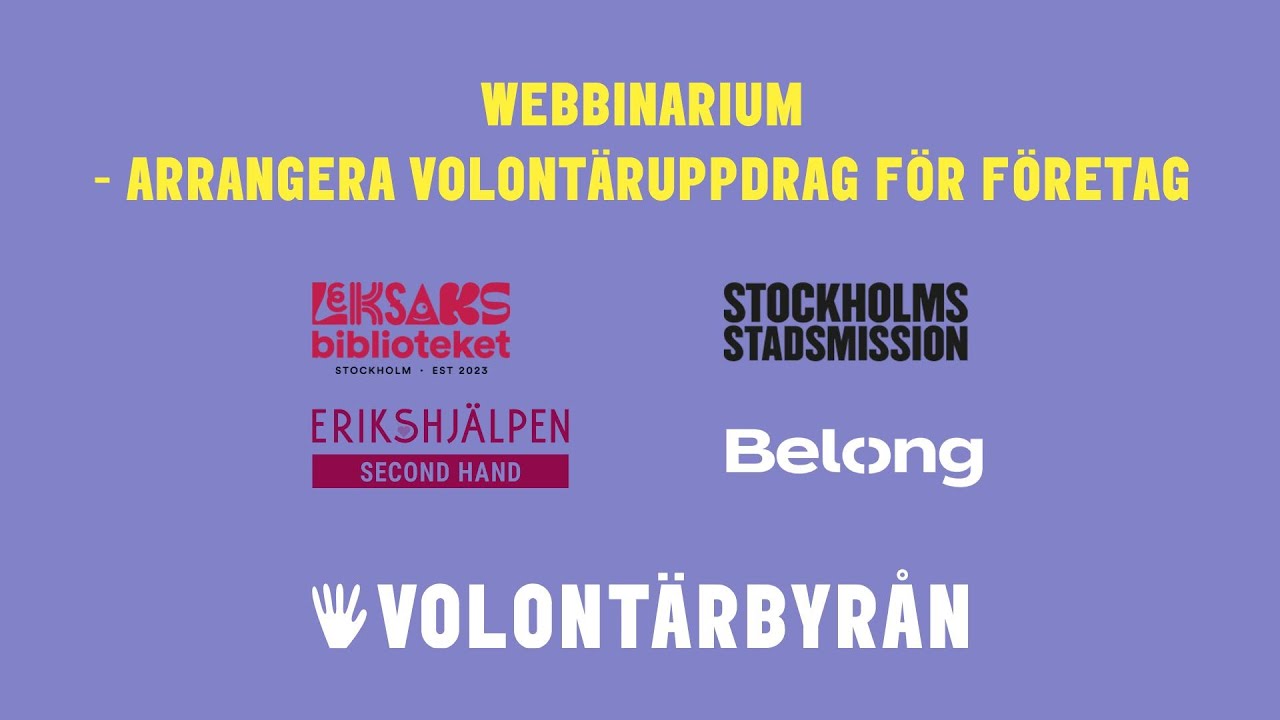 Webbinarium - Arrangera volontäruppdrag för företag