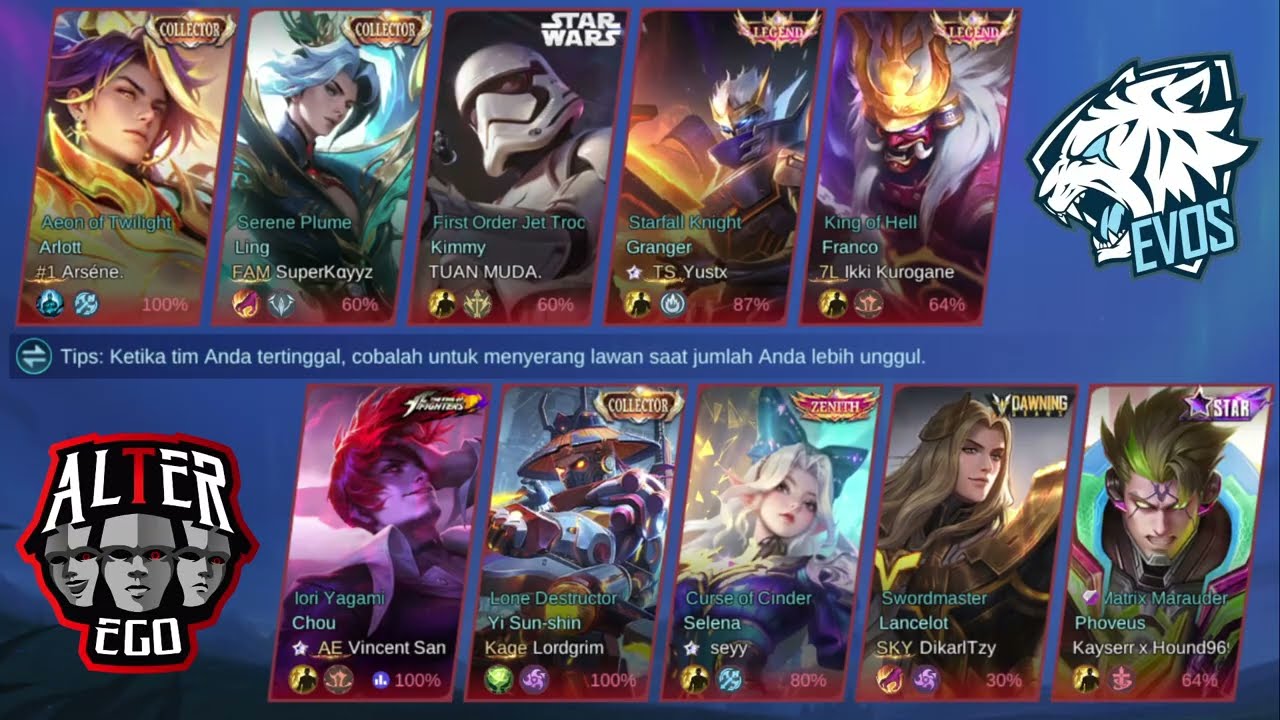 FUN MATCH ROOM TOURNAMENT MOBILE LEGENDS MLTC EVOS JAWA VS ALTER INDIA MATCH 5