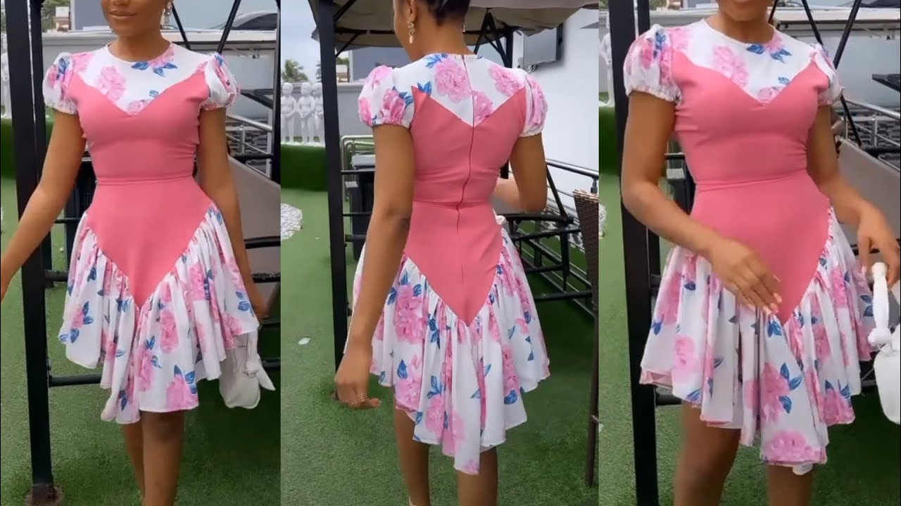 How to Draft this Simple dress with a V Shaped ruffle Skirt.