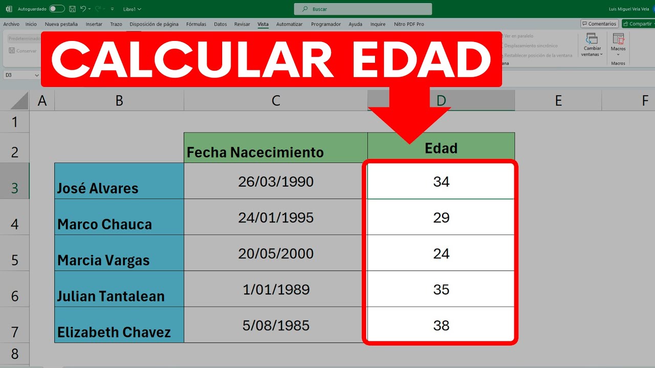 Como CALCULAR LA EDAD Con Fecha De Nacimiento en Excel (En solo Segundos) 😱