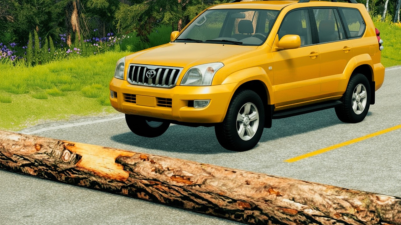 Mobil vs Fallen Tree  BeamNG Drive