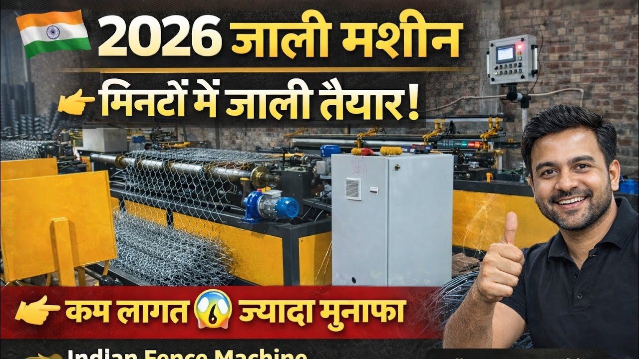 Indian fance machine// जाली मशीन फूल ऑटोमैटिक// chain link fencing machine 2026