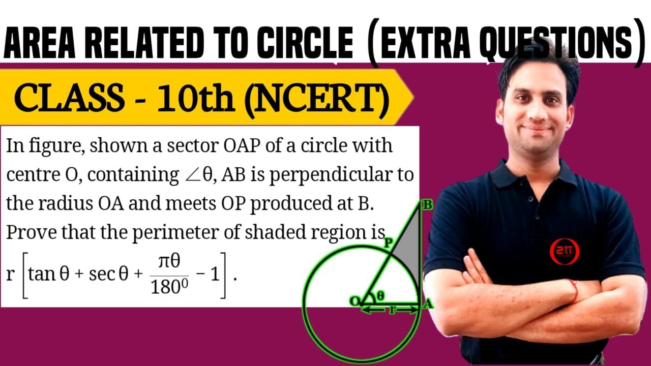 In figure, shown a sector OAP of a circle with centre O, containing angle θ, AB is perpendicular to