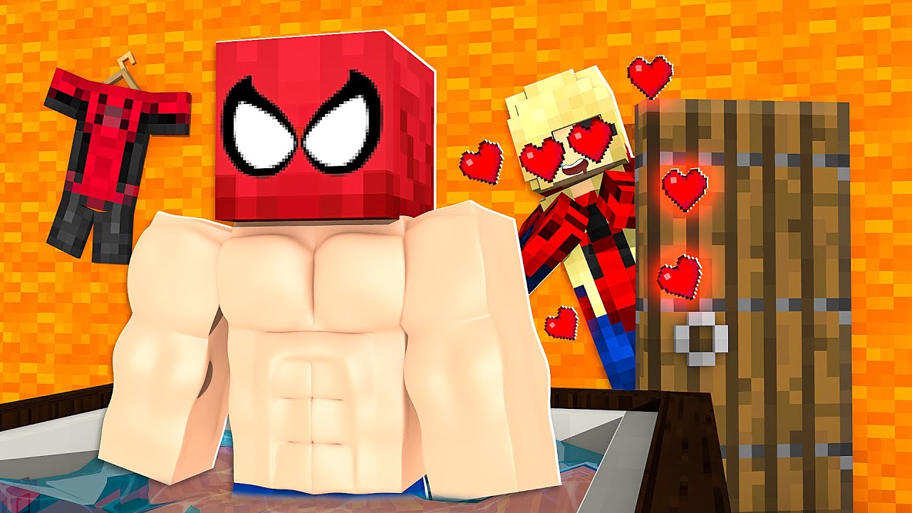 A MENINA ARANHA ESPIOU O HOMEM ARANHA NA BANHEIRA DO MINECRAFT