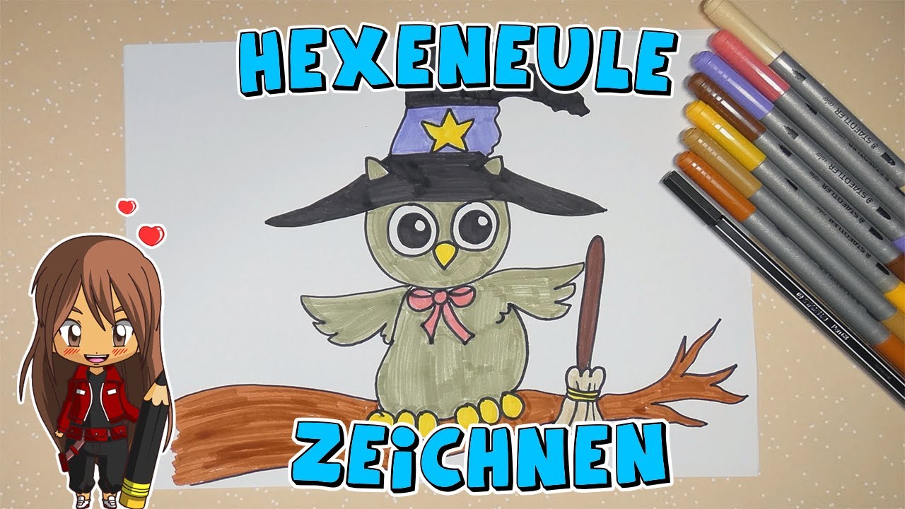 Сова-ведьма просто рисует для детей | от 10 лет | Рисование с Эви | немецкий язык