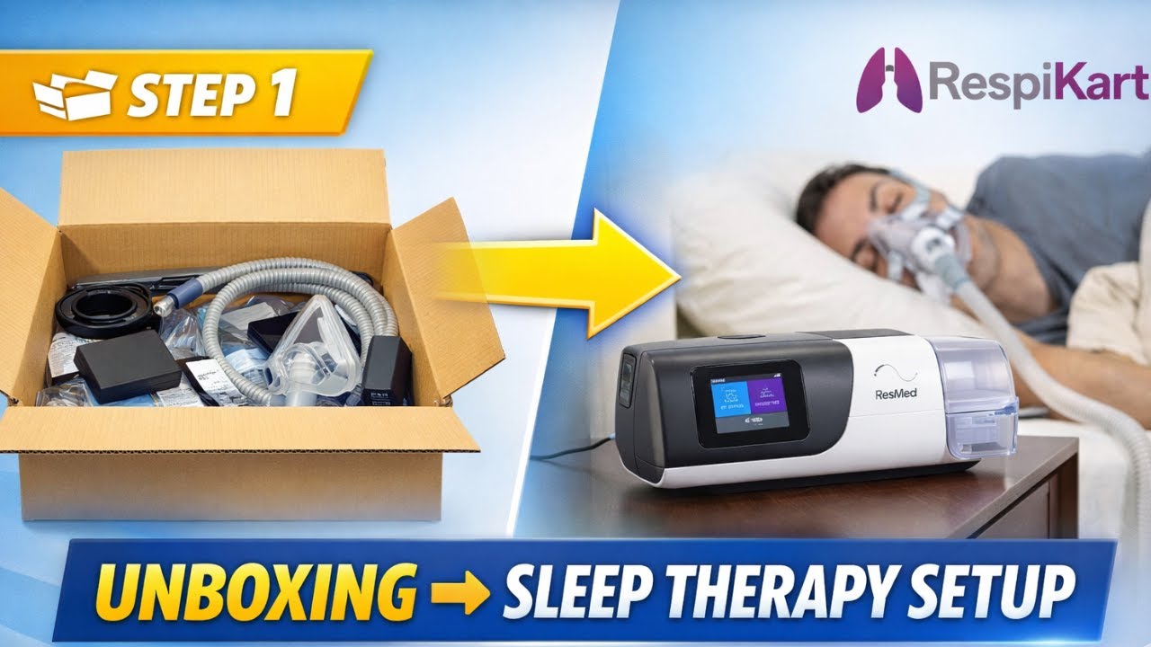 Unboxing ResMed AirSense 11 AutoSet - Initial Setup Instructions Hindi #resmedairsens11unboxingsetup