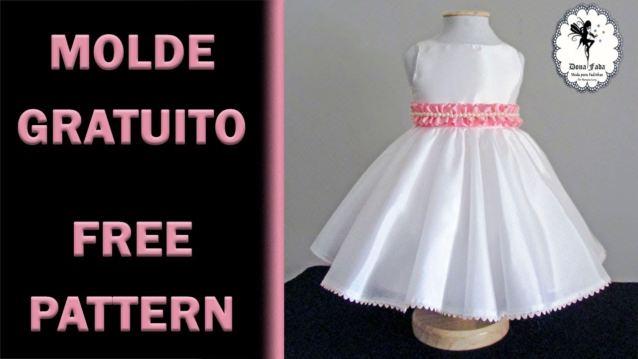 Vestido de Tafetá Pérola   Molde Gratuito 12 meses