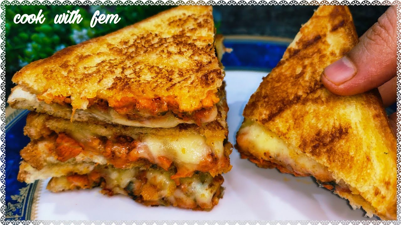 Tandoori Chicken Sandwich | तंदूरी चिकन सैंडविच-Chicken Cheese Sandwich In Hindi With English Subtls
